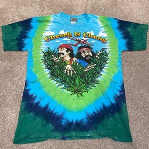 Liquid‎ Blue Cheech & Chong Field Of Dreams Tie Dye Shirt Size L 2013 DEA